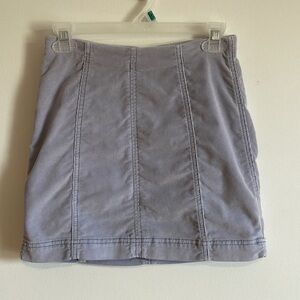Free People Lilac Corduroy Mini Skirt 0 Ribbed Short Purple Zip Tight